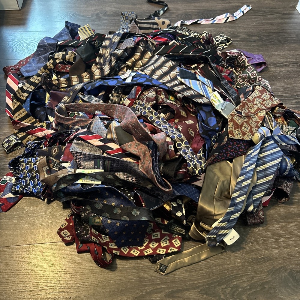 140 pc Neck Tie Lot WHOLESALE Bulk WOVEN SILK Designer Wardrobe RESALE Vintage